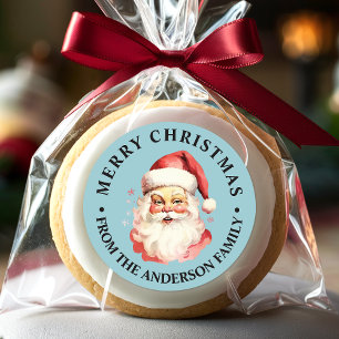 Adesivo Blue Vintage Retro Papai Noel Feliz Natal