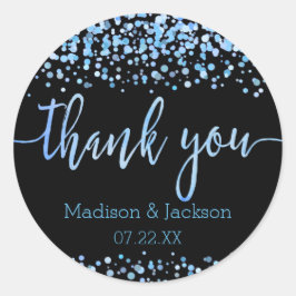 Adesivo Blue Watercolor Confetti Pontos de Casamento Favor