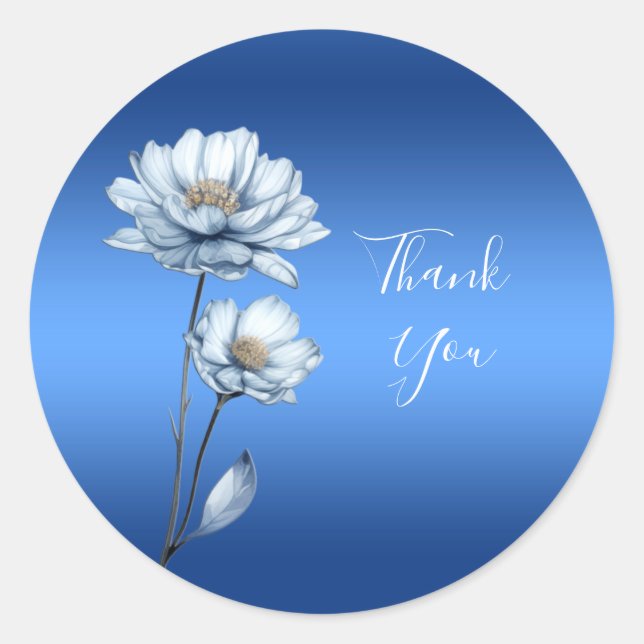 Adesivo Blue Watercolor Flowers Sticker (Frente)