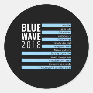 Adesivo Blue Wave 2018 Vote America Resist Tee