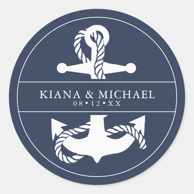 Adesivo Blue Wave Anchor Wedding V2 Wht/Marinho ID836 (Frente)