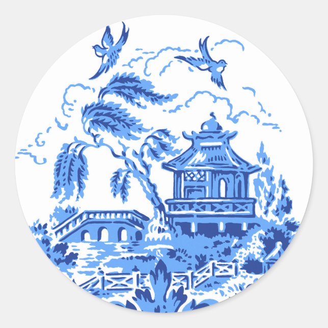 Adesivo Blue & White China Blue Willow Stickers (Frente)