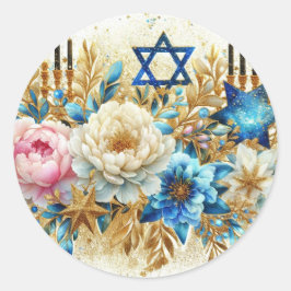 Adesivo Blue white pink peonies glitter sparkle watercolor