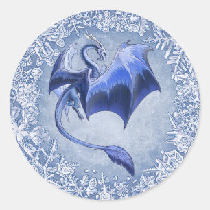 Adesivo Blue Winter Dragon Fantasy Art