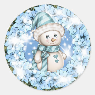 Adesivo Blue Winter Snowman Sticker