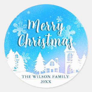 Adesivo Blue Winter Wonderland Feliz Natal