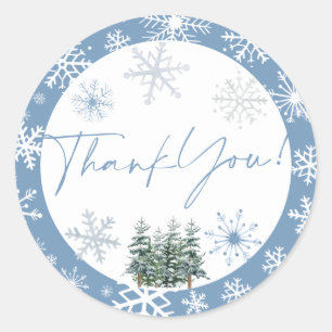Adesivo Blue Winter Wonderland Obrigado Sticker