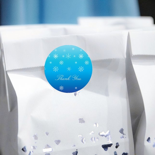 Adesivo Blue Winter Wonderland Snowflake Baby Obrigado (Criador carregado)