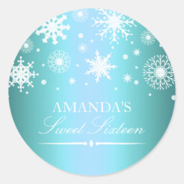 Adesivo Blue Winter Wonderland Sweet 16 Sticker