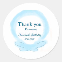 Blue wreath floral watercolor thank you for coming