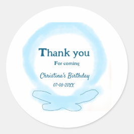 Adesivo Blue wreath floral watercolor thank you for coming