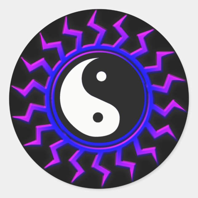 Adesivo Blue Yin Yang Balanced Sun (Frente)