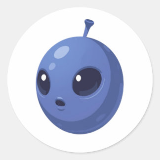 Adesivo Blueberry Alien – Cute Minimal Fruit Design