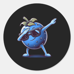 Adesivo Blueberry Dabbing Boys Raparigas Toddler Dançando