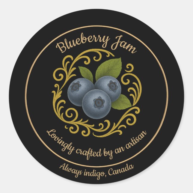 Adesivo Blueberry Dream – Artisan Jam Label (Frente)