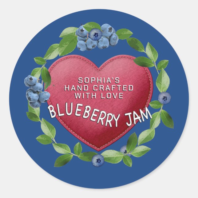 ADESIVO BLUEBERRY JAM TRATADO COM CARA DE AMOR (Frente)
