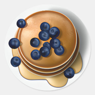 Adesivo Blueberry Pancakes com Comida
