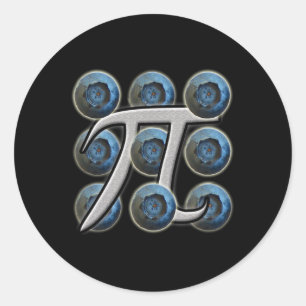 Adesivo Blueberry Pi Ou Pie - Comida Graphic Art Pi Day