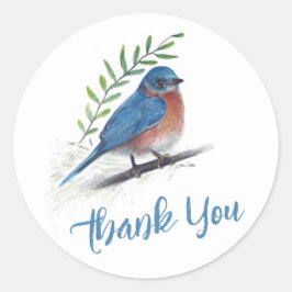 Adesivo Bluebird Bird Art Obrigado