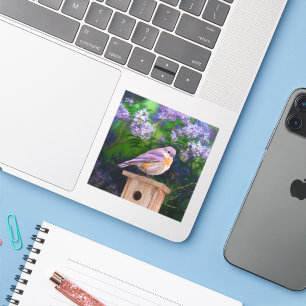 Adesivo Bluebird oriental na neve - Foto original