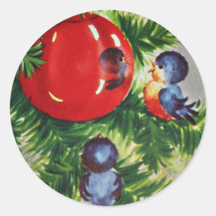 Adesivo Bluebirds em uma árvore de Natal