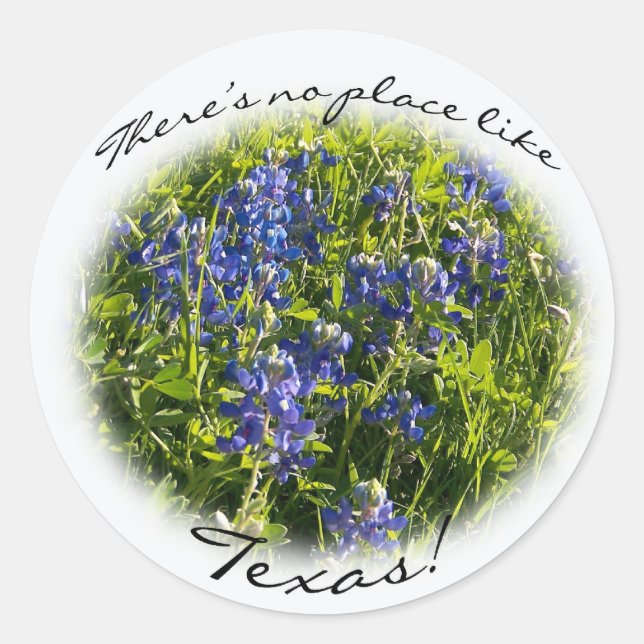 Adesivo Bluebonnet "Não há lugar como Texas" Sticker (Frente)