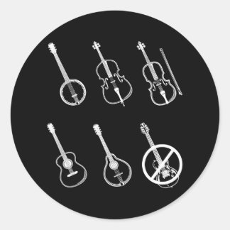 Adesivo Bluegrass Music Vintage Banjo Mandolin Fiddle