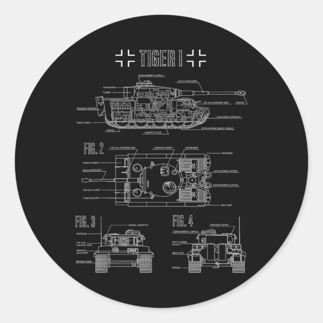 Adesivo Bluepr de Engenharia do Tanque I do Tanque do Tanq (Frente)