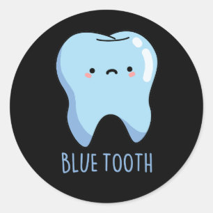 Adesivo Bluetooth Engraçado Técnico Azul Tooth Dark BG