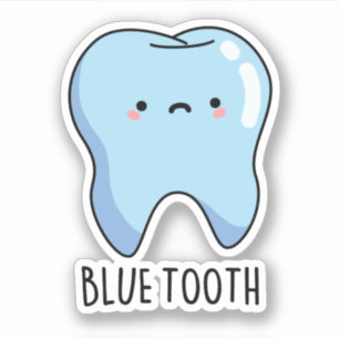 Adesivo Bluetooth Engraçado técnico Tooth Azul