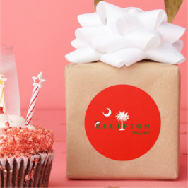 Adesivo Bluffton Estado da Mente Vermelho Feriado de Natal