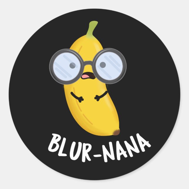Adesivo Blur-nana Funny Banana Pun Dark BG (Frente)