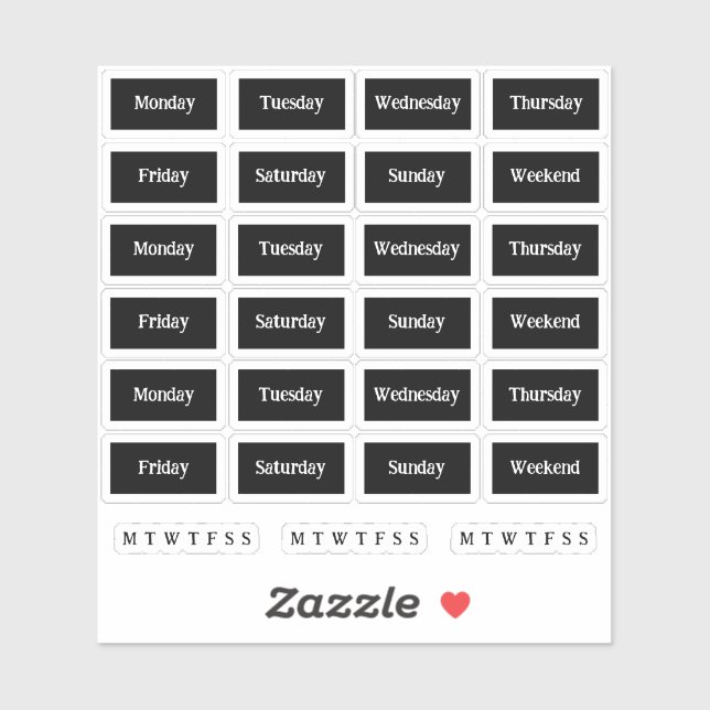 Adesivo Blurbs. Dias Da Semana - Mono (Folha)