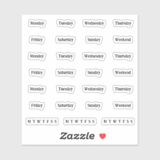 Adesivo Blurbs. Dias Da Semana - Transparente