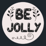 Adesivo Blush Be Jolly Christmas Classker Round Sticker<br><div class="desc">Blush Be Jolly Christmas Classker Round Sticker</div>