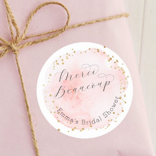 Adesivo Blush Circle Merci Beaucoup Chá de Noiva