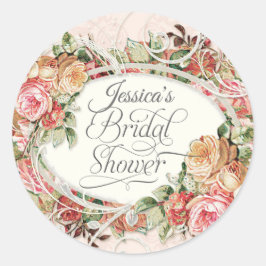 Adesivo Blush de Chá de panela Elegante de Rosa Floral Vin