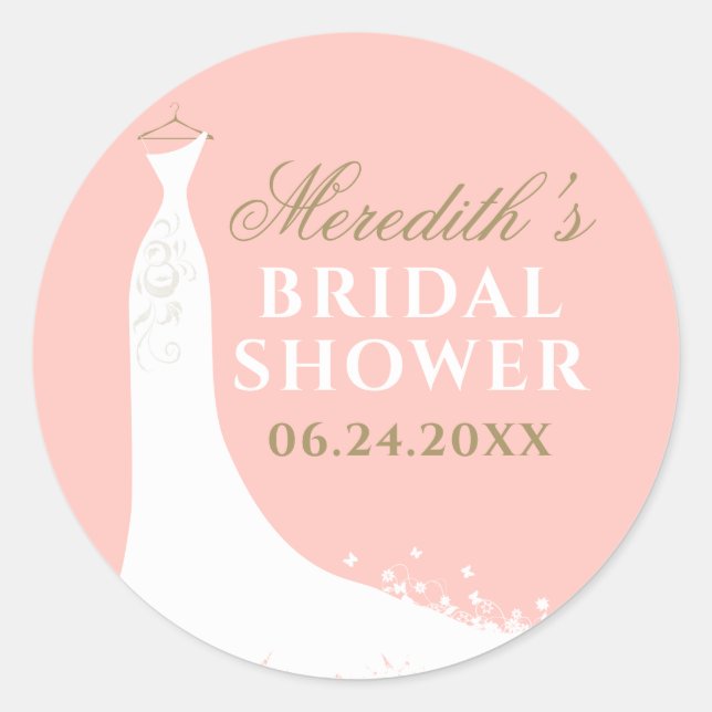 Adesivo Blush Elegante e Chá de panela de palhaço Dourado (Frente)