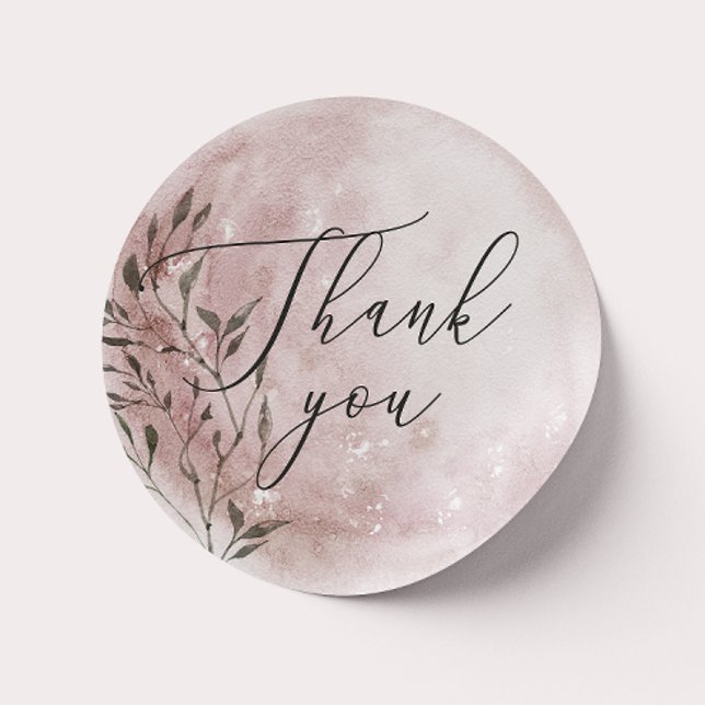 Adesivo Blush Floral Moon | Agradecimento em Rótulo de Cas (Criador carregado)