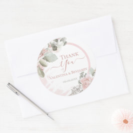 Adesivo Blush floresce poeirento rosa Obrigado boho chic