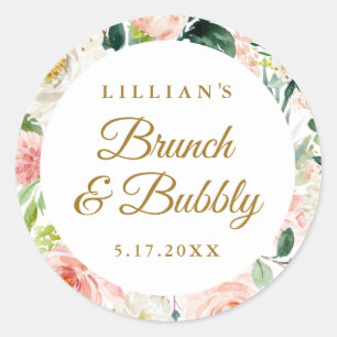Adesivo Blush Gold Floral Brunch E Bubbly