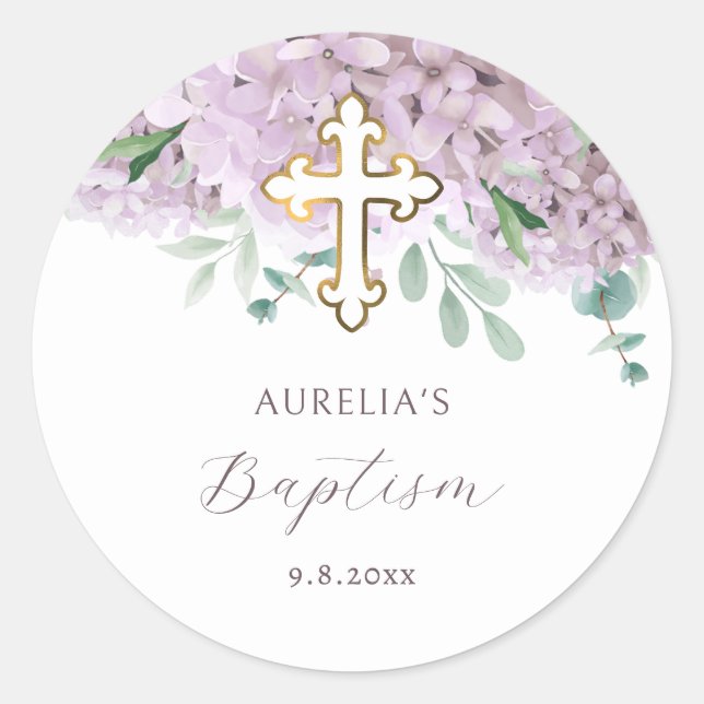 Adesivo Blush Hydrangea Baptism Sticker (Frente)