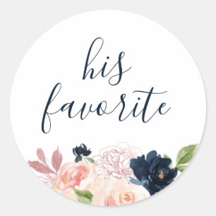 Adesivo Blush & Marinho Floral Seu Favorito Favorito