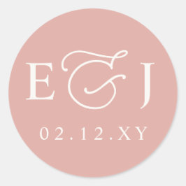 Adesivo Blush Modern Initials Monograma Weding