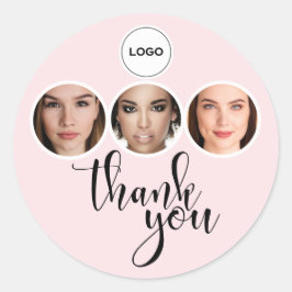 Adesivo Blush Pink 3 Photo Lashes Brows Logo Thank You