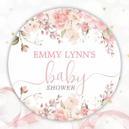 Adesivo Blush Pink Baby In Bloom Baby Shower 