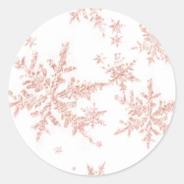 Adesivo Blush Pink Dourado Flocos de Neve Branco