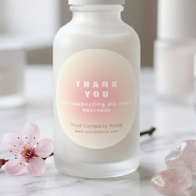 Blush Pink Girly Beige Thank You Small Business