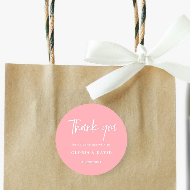 Adesivo Blush Pink Obrigado Casamento (Criador carregado)