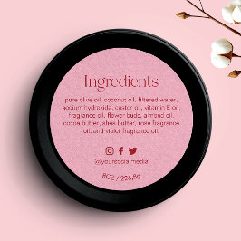 Adesivo Blush Pink Round Ingredients Product Label